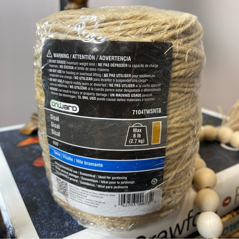 Sisal Twine - Natural Tan 600”